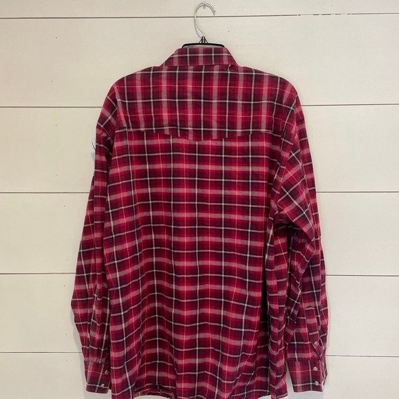 Mens ROPER Pearl Snap Red Black Plaid Long Sleeve Shirt sz 2XL - Picture 4 of 8